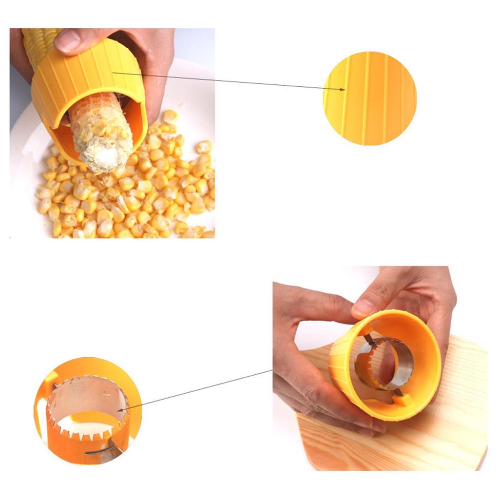 Corn Peeler For Corn On The Cob Ergonomic Handl Manual Rotary Corn Kernel Stripper Corn Shaver For Corn On The Cob Stainless