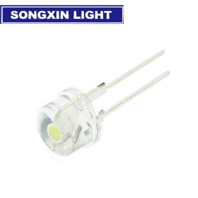 10PCS NOUVEAU F8 8mm 0.5W 3.0-3.2V LED Chapeau de paille Blanc Lampe LED Super lumineuse Grand Angle Lampe LED Transparente LED Chapeau de paille