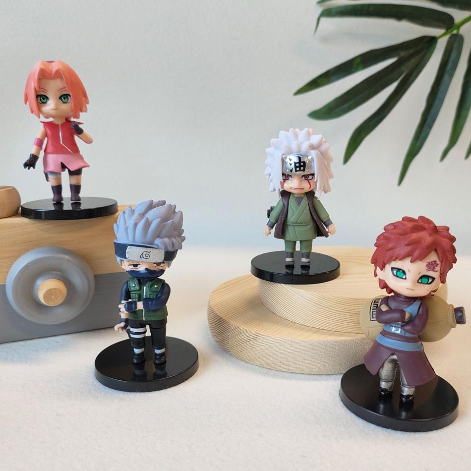 7cm 12Pcs Q Version Narutov Anime Sasuke Hatake Kakashi Sakura Figure Action Pvc Models Toy Ornaments Gifts
