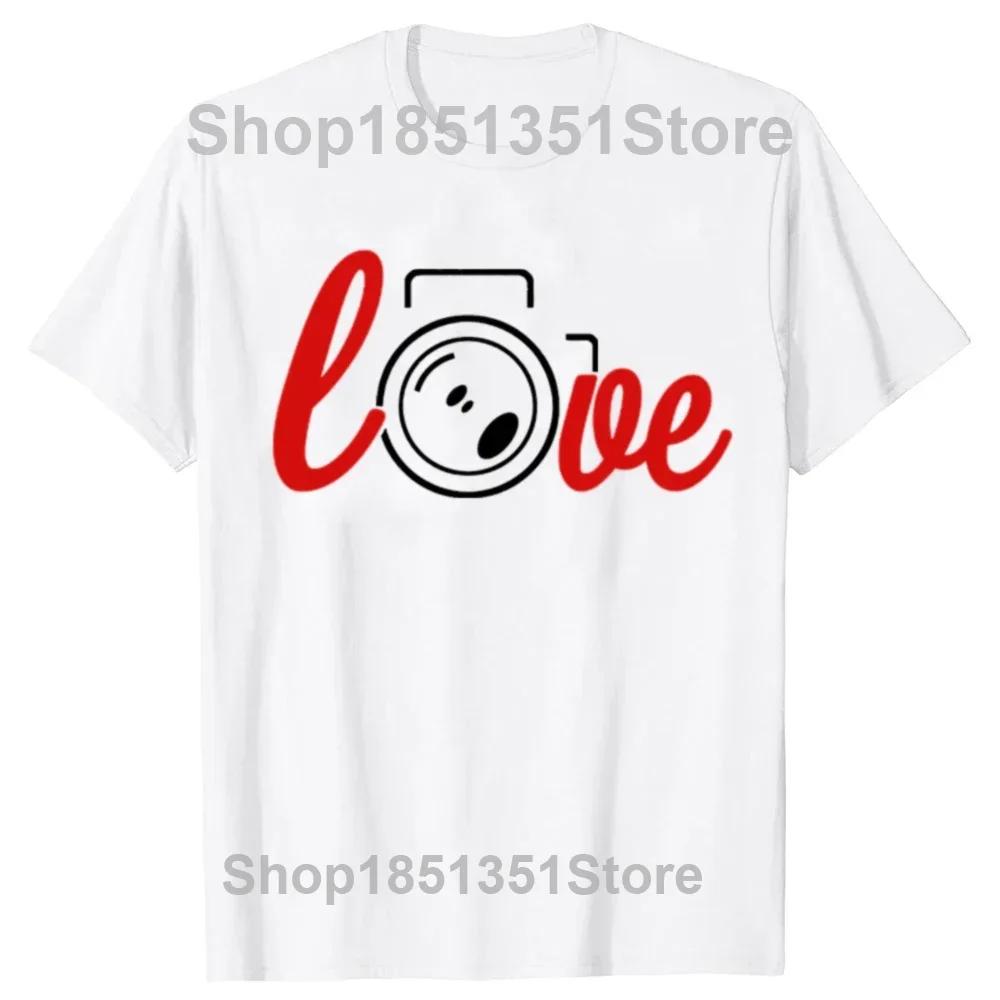 Funny Photographer HeartBeat Photography Camera T Shirts Summer Style Graphic Cotton Streetwear Short Sleeve Gifts Tshirt Men