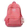 Schoolbag1011 spring new product fresh plaid outdoor backpack fashionable cute bow girl heart student schoolbag