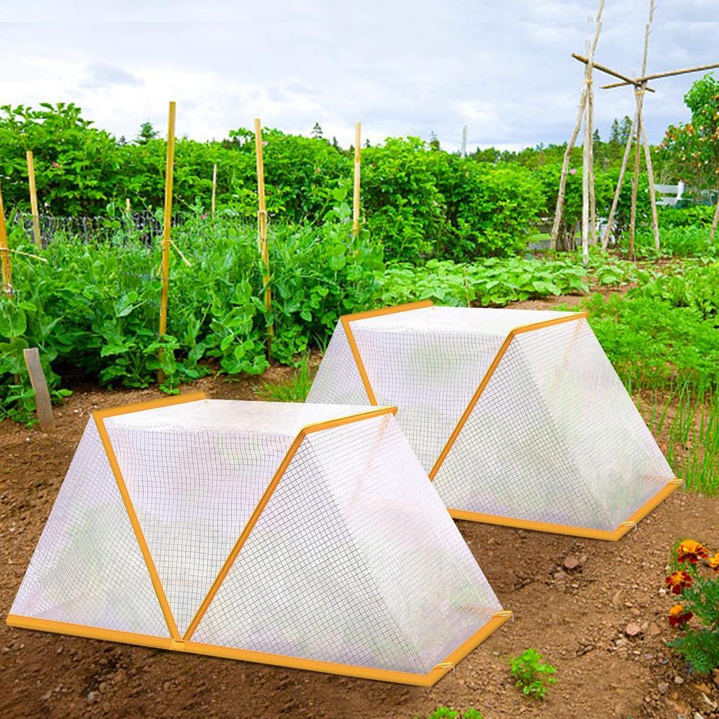 Garden Row Plant Protector Πτυσσόμενο Υπερυψωμένο Κήπος Κάλυμμα φυτωρίου φυτώριο με Ground Nails Vegetable Rows Guard Θερμοκήπιο για την προστασία των φυτών