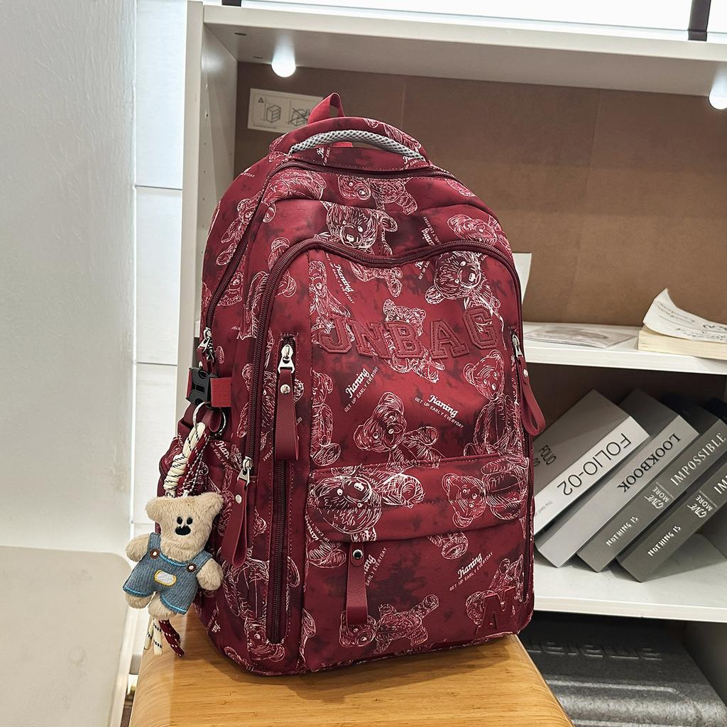 Schoolbag Korean version of high-value junior and high school student schoolbag to reduce the burden and protect the spine, light and large-capacity 