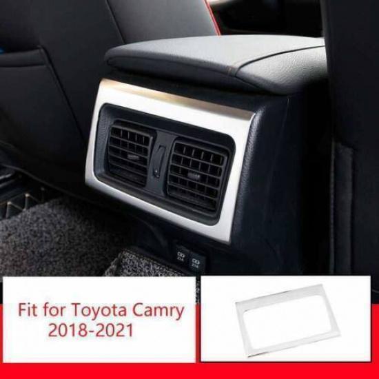 Silver Titanium Cover Trim For Toyota Camry 2018- Rear Air Outlet Vent 1pcs