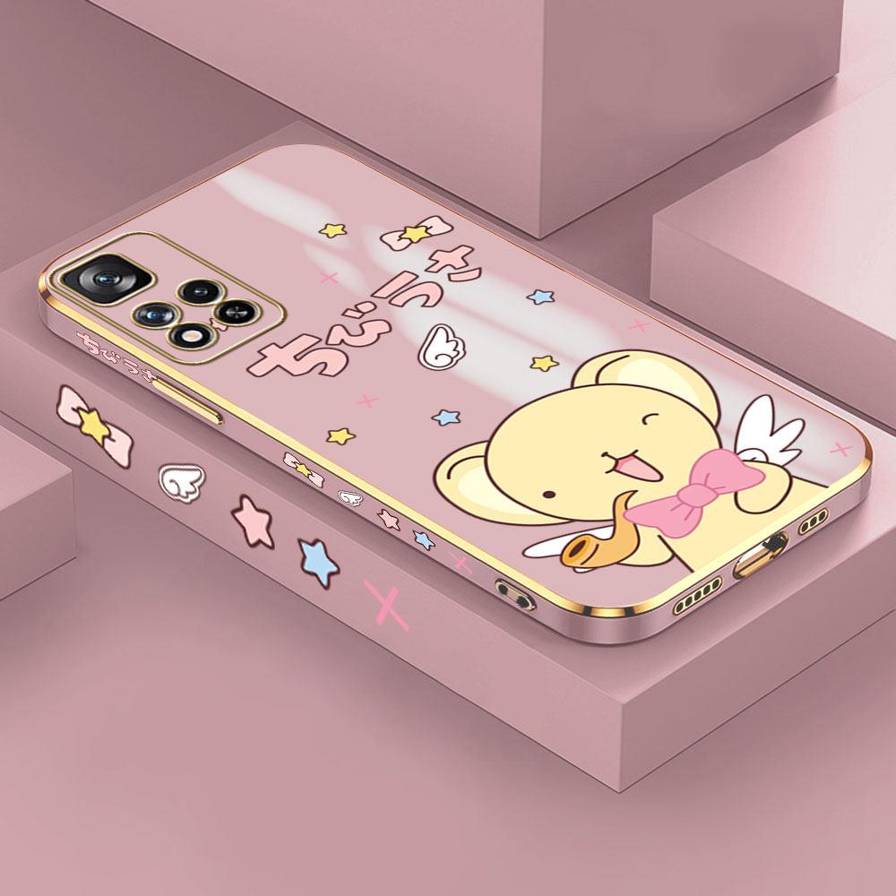 For Redmi Note 13 Pro 12 Pro 12S 11 Pro 11S 10S OPPO A38 A77s A96 Realme C33 C65 OnePlus Cartoon Cute Animal Design Soft Plated TPU Phone Case