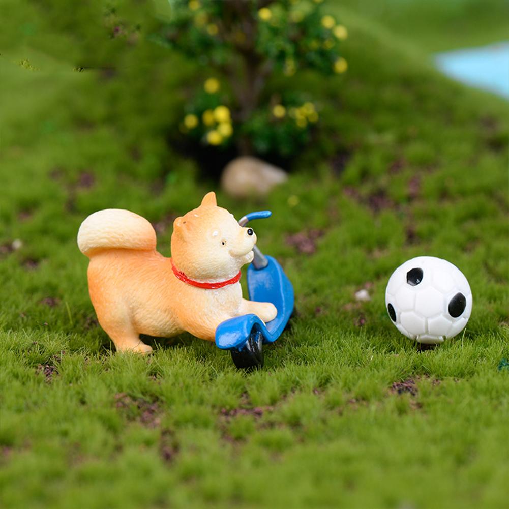 Micro décoration de paysage Akita en forme de chien, petite décoration succulente créative en résine bonsaï