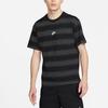 Nike Men's Black Short-Sleeve T-Shirt with Logo Stripe and Breathable Crew Neck