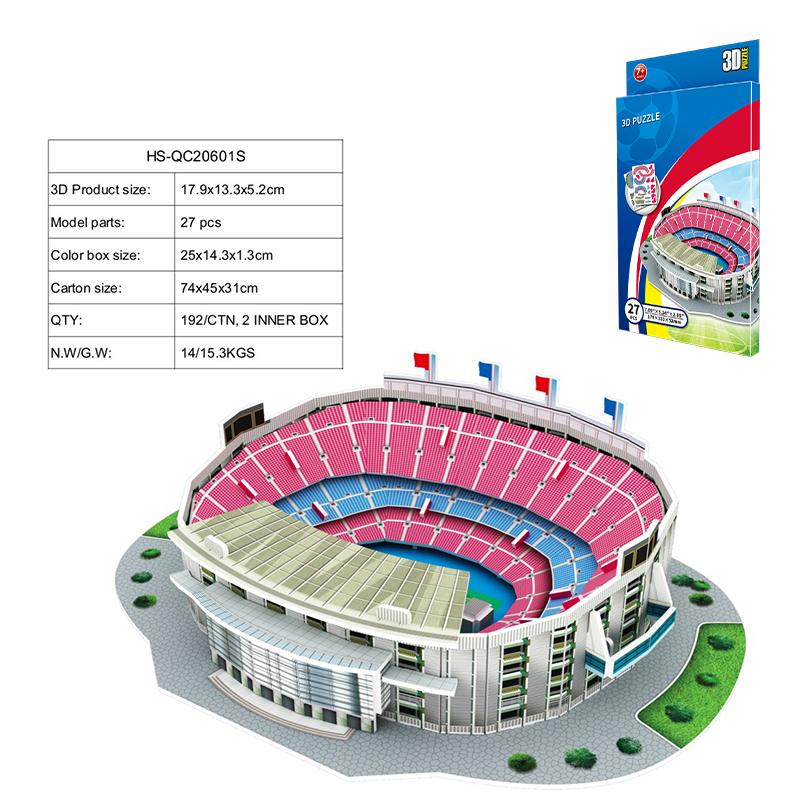 Creative DIY 3D Paper Puzzle Football Field Stadium Assembled Model Educational Toys Jigsaw Puzzle For Kids Fans Gifts