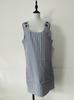 European and American coats new round neck pockets striped straps button casual dress