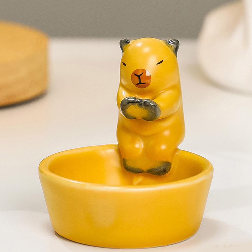 Capybara Figurine Candle Holder Ceramics Animal Warming Paws Tealight Holder Home Decoration for Animal Enthusiasts Gift