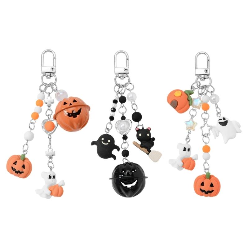 Halloween Pumpkin Skeleton Specters Keychain DIY Accessory With Zinc Alloy Charm For Party Decorations