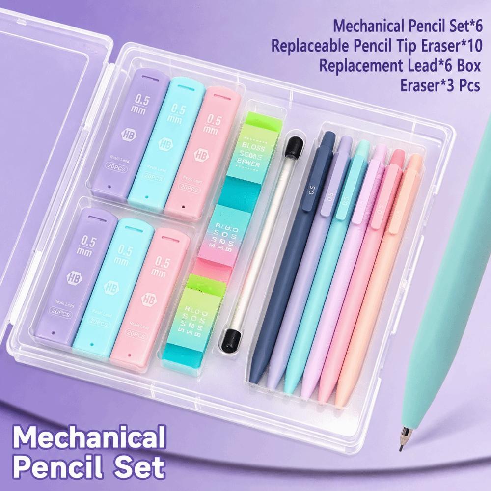 16pcs 0.5/0.7mm Mechanical Pencil Set HB Drafting Pencils Kit Automatic Pencils School Office