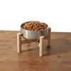 Wooden Stand Stainless Steel Dog Bowl Rust-proof Elevated Cat Food Bowl Thickened Double Layer Pet Feeder Pet Supplies