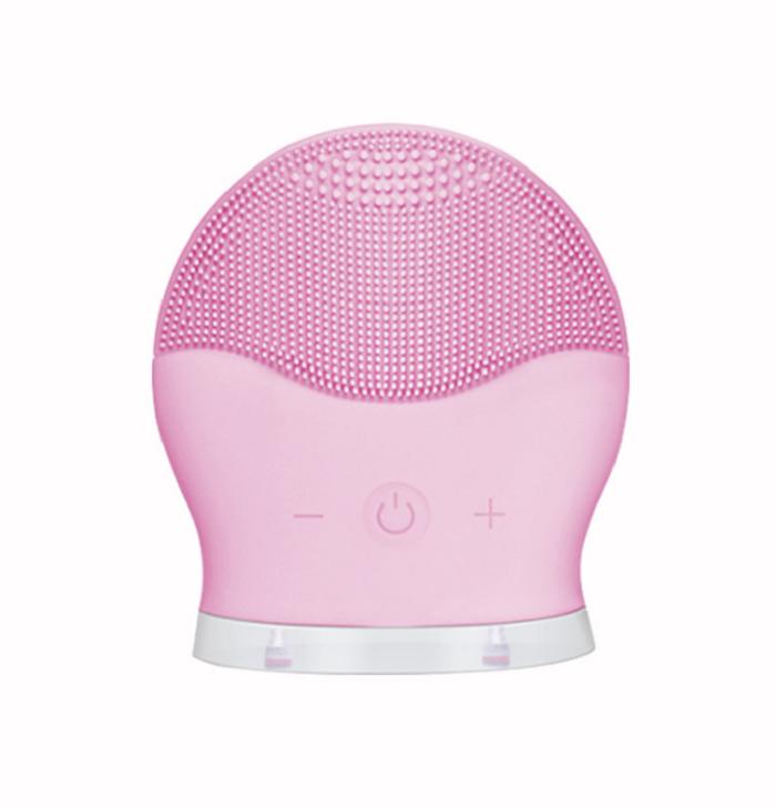 Beauty Device Blackhead Remove Face Clean Electric Silicone Facial Cleansing Brush Usb Recharge розовый