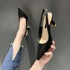 Women Pointed Toe High Thin Heels Sandals Casual PU Sexy Plus Size Shallow Mouth Single Shoes 35-42