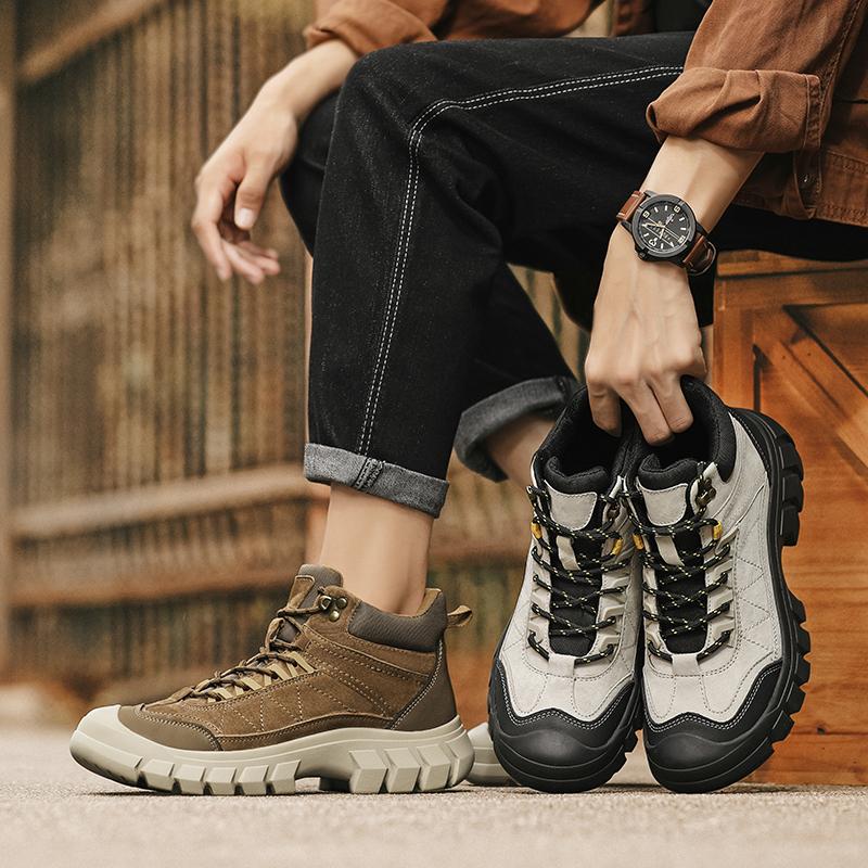 Men's Hiking Boots Waterproof Snow Boots Leather Sneakers Male Outdoor Sports Shoes Size 39-45
