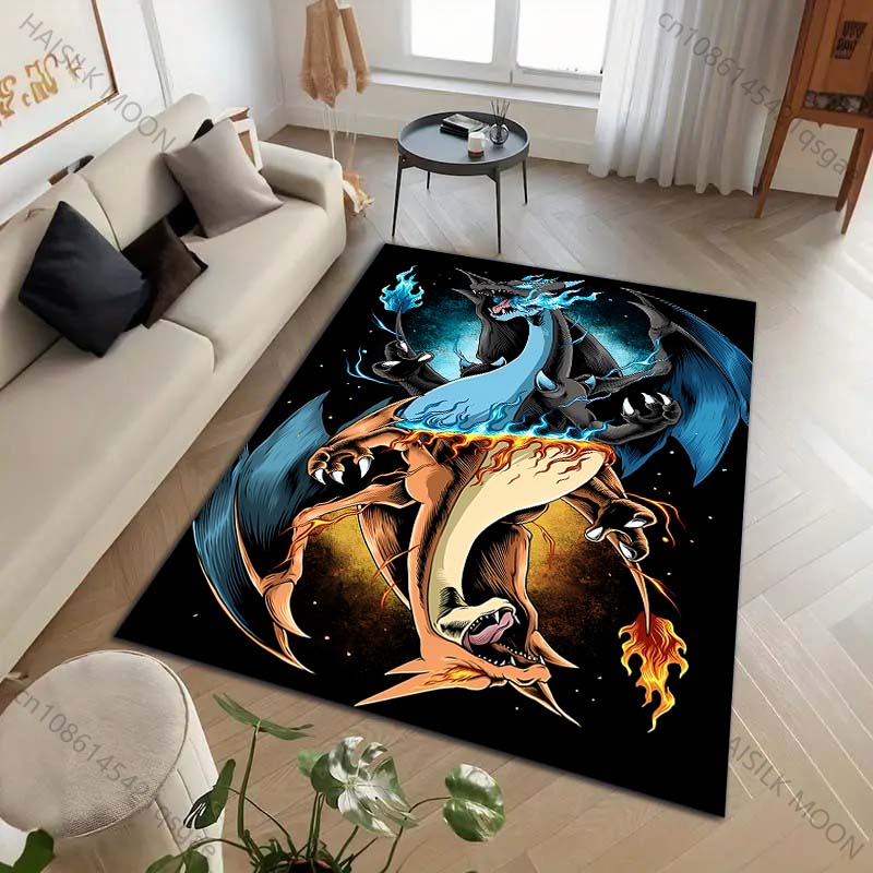 1PC Pocket Monsters Charizard Carpet for Living Room Bedroom Kid's Room Home Decor Area Rug Sofa Cloakroom Play Mat for Gifts