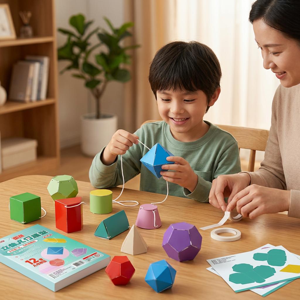 DIY Geometry Model Math Teaching Tool For Kids Spatial Thinking Training Educational Kit