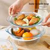 Microwave-Safe Borosilicate Glass Bowl with Lid & Double Handles