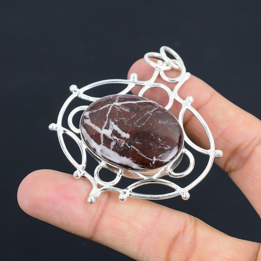 Womens Day Sale Sterling Silver Oval Coconut Jasper Stone Mother Trendy Pendant