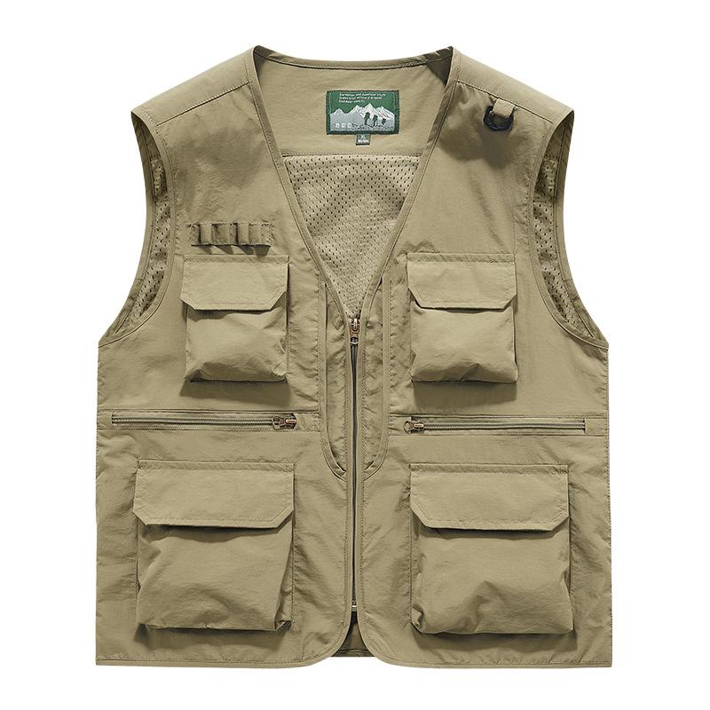 

Men s Quick-Dry Multi-Pocket Outdoor Vest for Photography & Fishing 4XL хакі