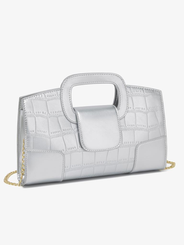 2026 New Crocodile Grain PU Leather Handbag for Women Vintage Large Capacity Evening Bag Simple Elegant Party Clutch Bag Shoulde