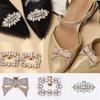 Women High Heel Shiny Decoration Clips Pearl Rhinestone Shoe Clip Wedding Bride Bows Pearl Shoes Crystal Decoration Shoe Buckle
