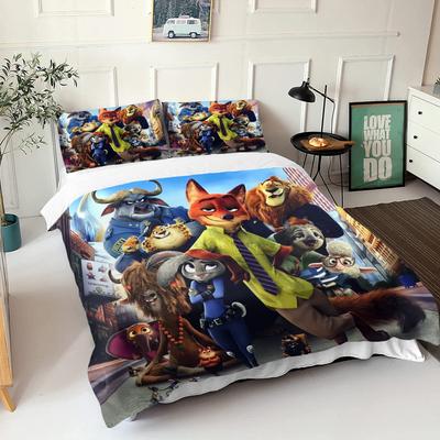 Zootopia Judy NickDuvet Cover Set Comforter Bedding 3d Children'S Bedding Set 3-Piece 1 Quilt Cover King Size