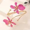 Blumen Armband Armmanschette Damen Oberarmmanschette Verstellbares Offenes Armreif Armband Handgelenk Schmuck für Party Hochzeit Urlaub