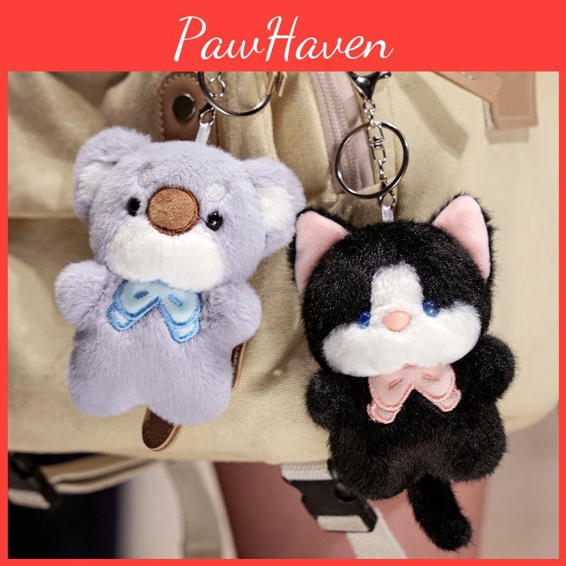 Morsom Og Vennlig Katt Hund Koala Plysjdukke Nøkkelring Perfekt For Jenter Stilig Ryggsekk