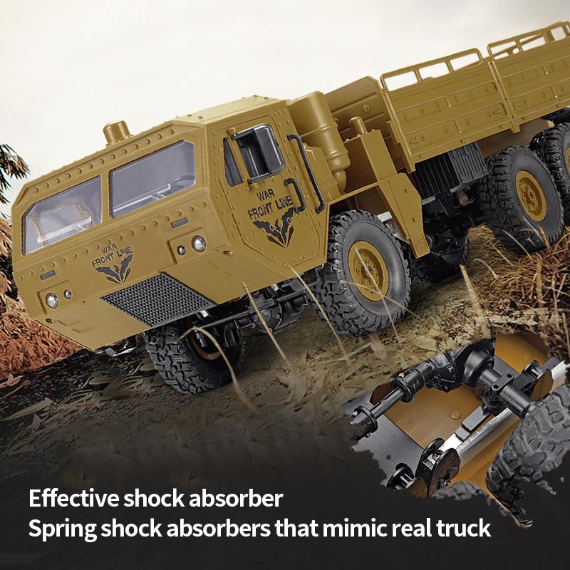 JJRC Q60 Q75 1:16 RC Car Simulation THAAD Six Wheel Military Truck Model Off-Road Climbing Children's RC Car Toys Christmas Gift