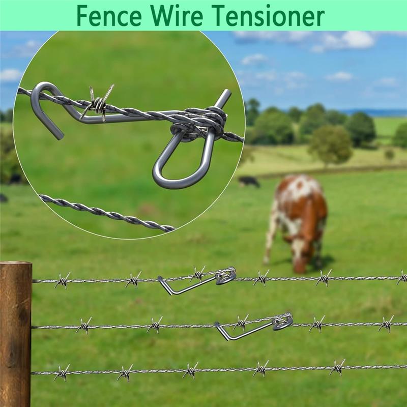 A95I-For Wire Fence Tensioner 20 PCS 1/4In Fence For Wire Tightener For Farm Garden Barbed Fencing Installation