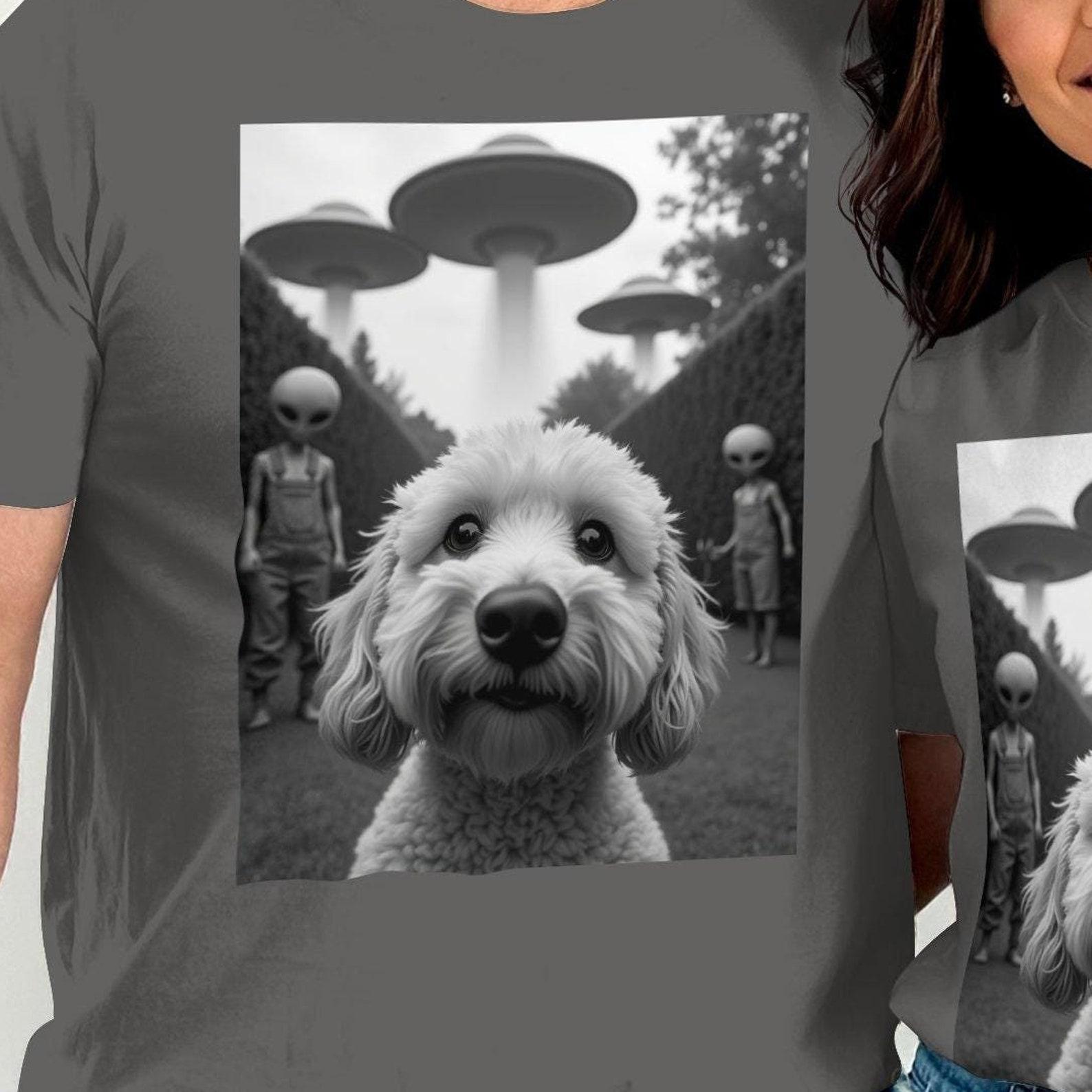 Funny Alien Abduction Dog T-Shirt, UFO Lover Gift S