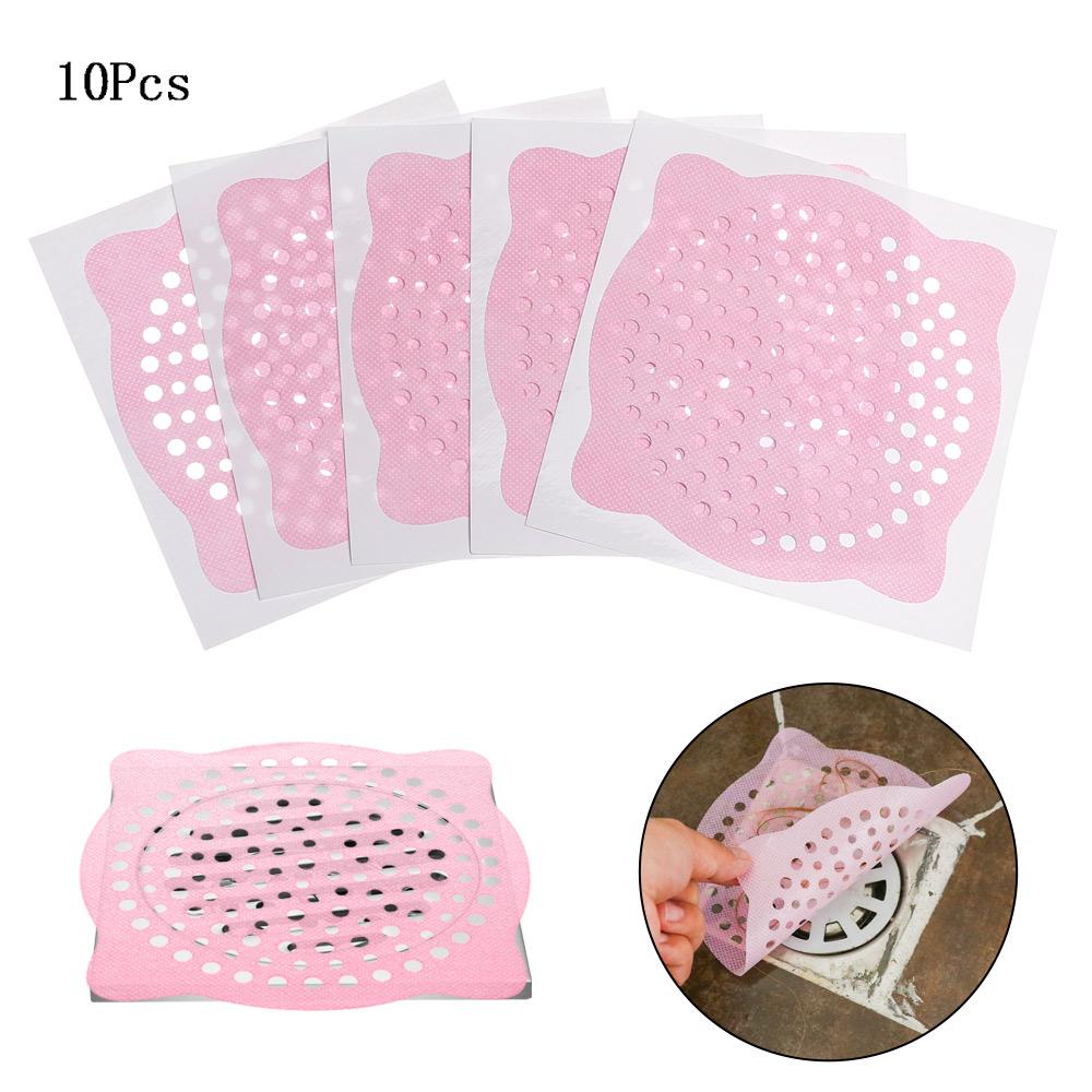 10 pcs Bathtub Disposable Sink Shower Bath Hair Catcher Mesh Stickers Filter Floor Drain Cover