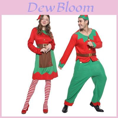 Christmas Elf Cosplay Costume Couple Outfits High Quality Polyester S/m/l