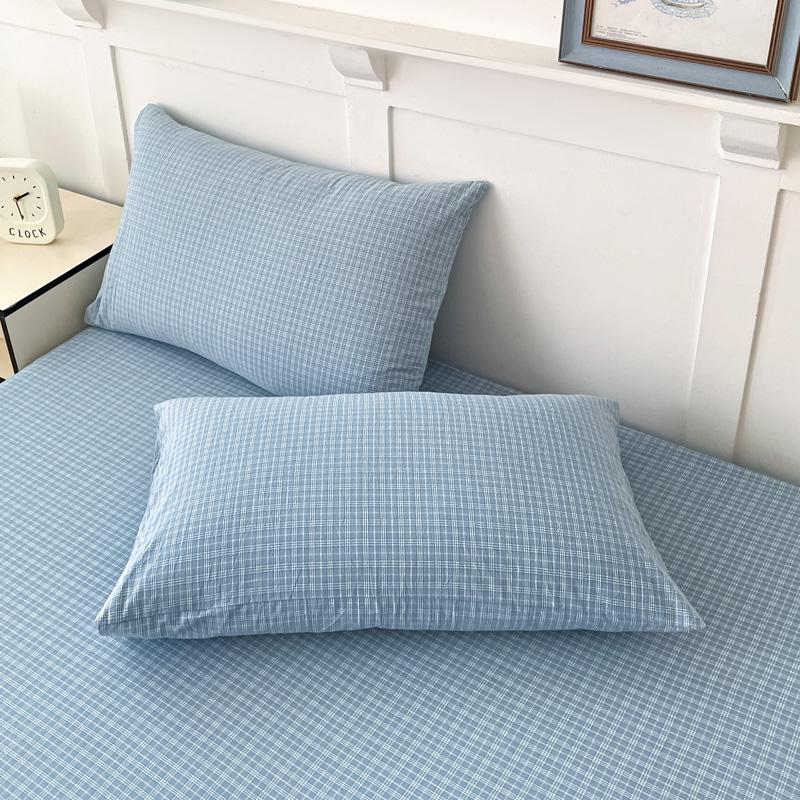100% Cotton 2pcs Pillowcase 48x74cm Grid Printed Pillowcase Cover for Home Simple Style Cotton Pillow Cover