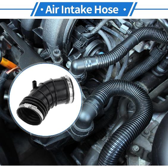 Engine Air Intake Hose No.13541438761/696006 Air Cleaner Intake Hose for BMW E46 E39 2001-2005 Rubber with Clamps