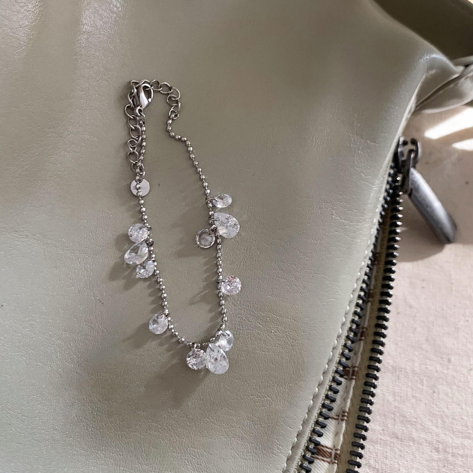 

Титановая сталь циркон бахрома браслет нишевая личность темперамент браслет универсальный легкая роскошь высокое чувство модная бижутерия женщины