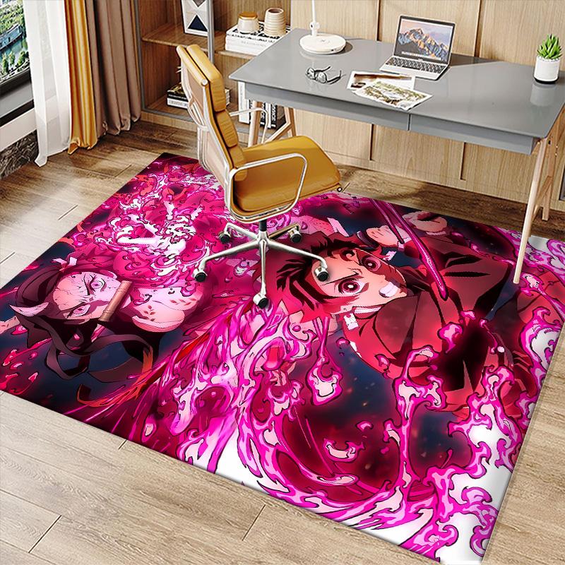 Demon Slayer Printed Absorbent Washable Carpet, Non-Slip Bathroom Mats, Kitchen Rugs, Yoga Mat,Living Room Entrance, Camping Picnic Rugs
