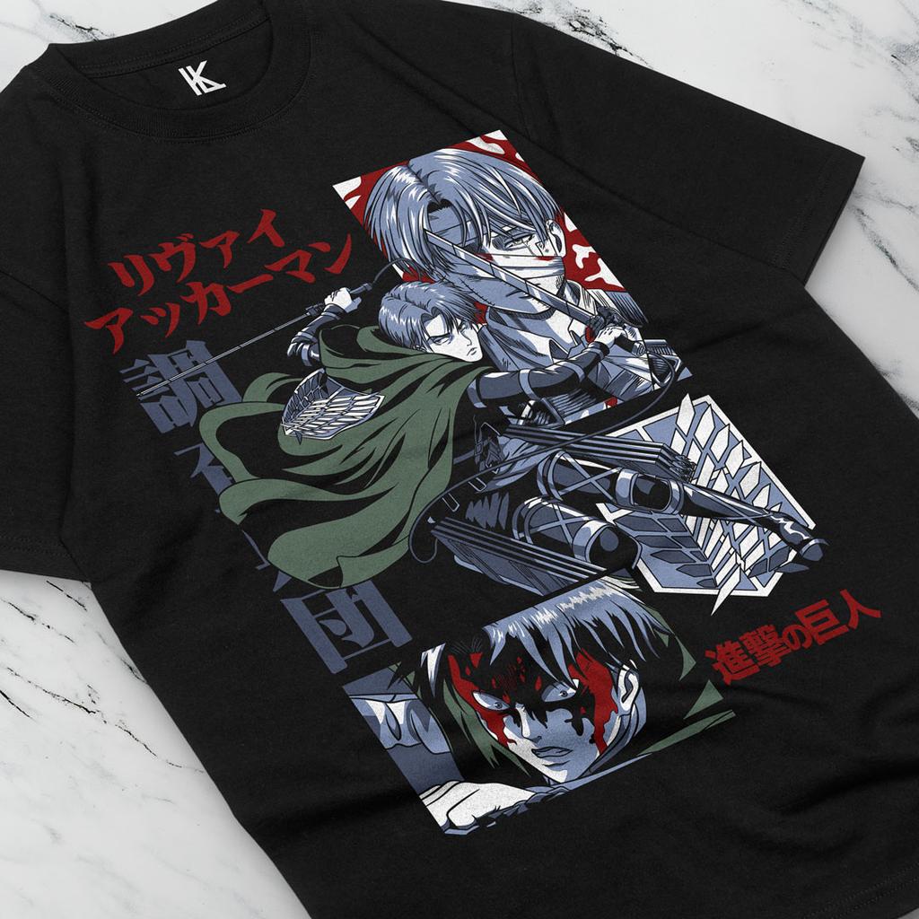 Japanese Anime Attack on Titan Print T-shirt Men's Women's Overszied Casual Cotton Short Sleeves Wit Studio Anime Men's Clothing