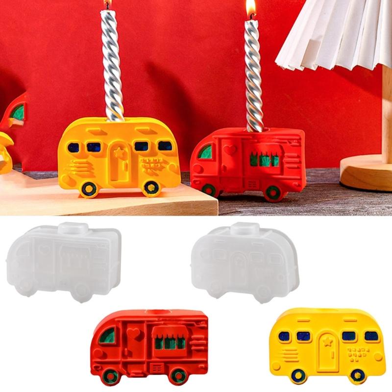 Versatile Buses Candle Holder Mold Detailed Silicone Bus Candle Stand Mold for Handcraft Lovers and DIY Enthusiasts