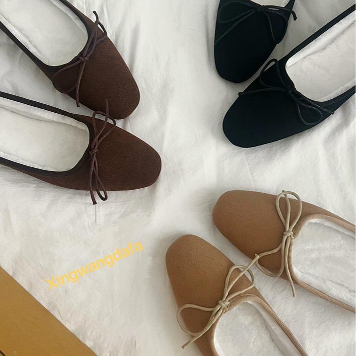 

Туфли-бабочки женские 2025 зима новая верхняя одежда бархатные туфли-бини плоские хлопковые туфли для беременных женщин одинарные туфли женская обувь 40 темно-коричневого