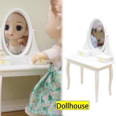 1/12 Dollhouse Simulation Dressing Table Model Dollhouse Bedroom Decoration Dolls House Living Scene Decor Accessories
