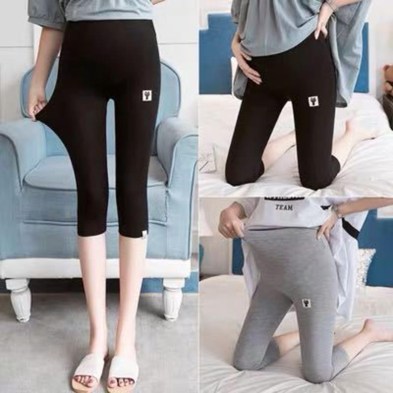 Maternity leggings summer thin seven-point pants loose large size pregnancy support shorts nine-point pants summer small women
