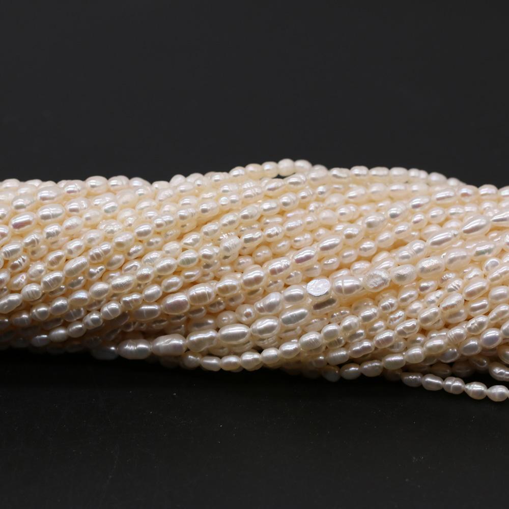 4-5mm Pearl Rice Shape Loose Spacer Beads for Jewelry Making Supplies DIY Necklace Bracelet Accessories
