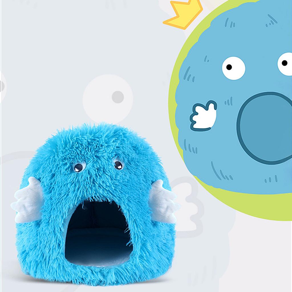 Katzenbett Haus Hundehütte Niedlicher Monster Cartoon Warmes Plüsch Kätzchen Kissen Korb Zelt Welpen Höhle Nest Matte Tasche Indoor Haustierbedarf