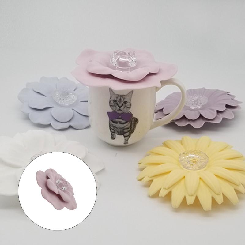 Flower Design Food Grade Cup Lid For Mugs Multipurpose Storage Accessory Easy Cleaning Decorative Drinkware Accessories