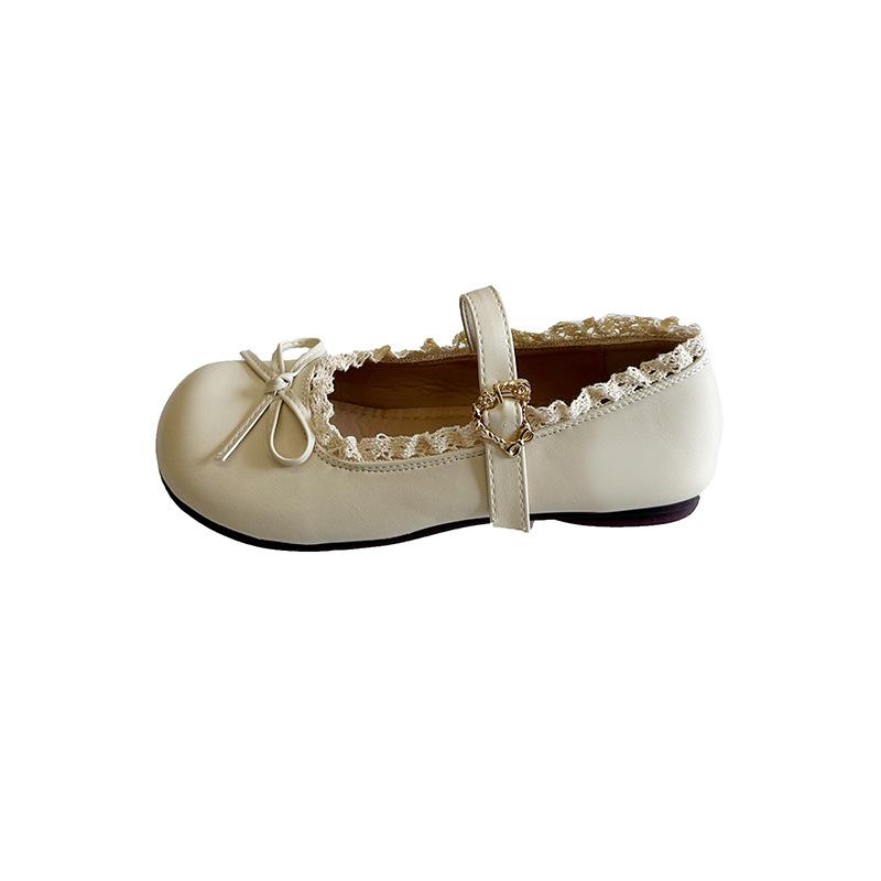 Round Head Retro Bow Flat-soled Small Leather Shoes Women's 2025 New Spring and Autumn Black French Soft-soled Mary Jane Single Shoes