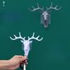 Antler Hooks for WallsNo Need for Drilling Strong Hanging Clothes Sticky Hooks for WallsDeer Head Decorative Hooks Key Hooks