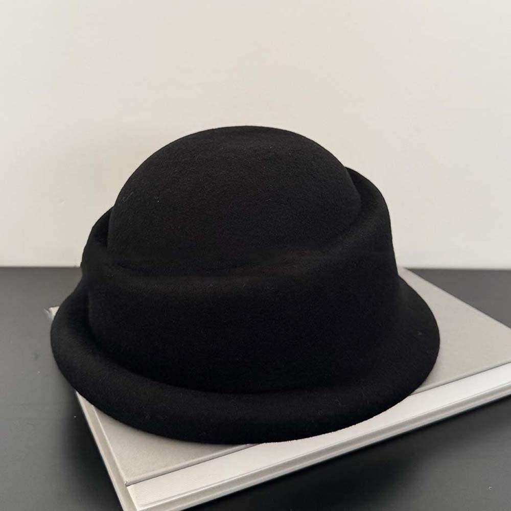 Versatile Woolen Rolled Edge Cap Beret Woolen Formal Hat Princess Hat British Top Hat  Banquet